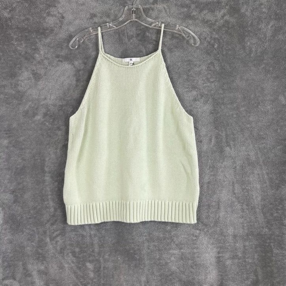 Banana Republic Sweater Tank Top Womens XL Mint Green Silk Blend Lightweight
